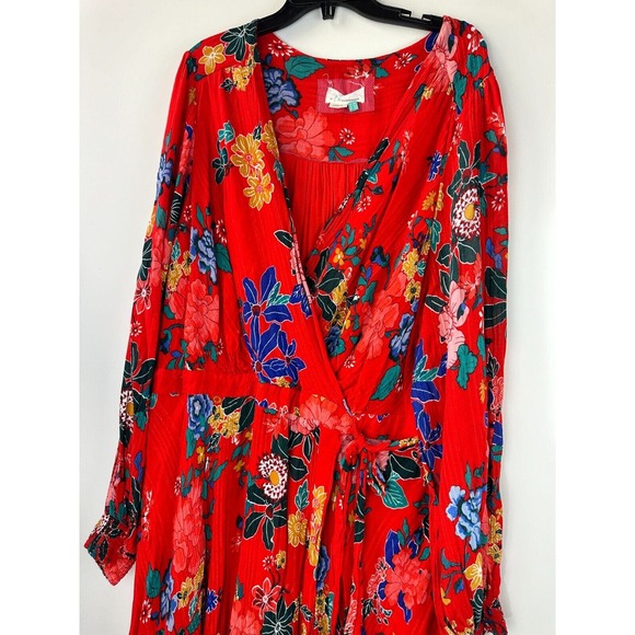 by Anthropologie Boswell Textured Wrap Tunic Faux Wrap Dress Plus Size 24W - Picture 7 of 16
